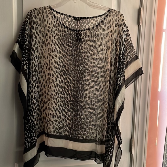 NWT Talbots Silk Animal Print L/XL Blouse - Picture 6 of 7